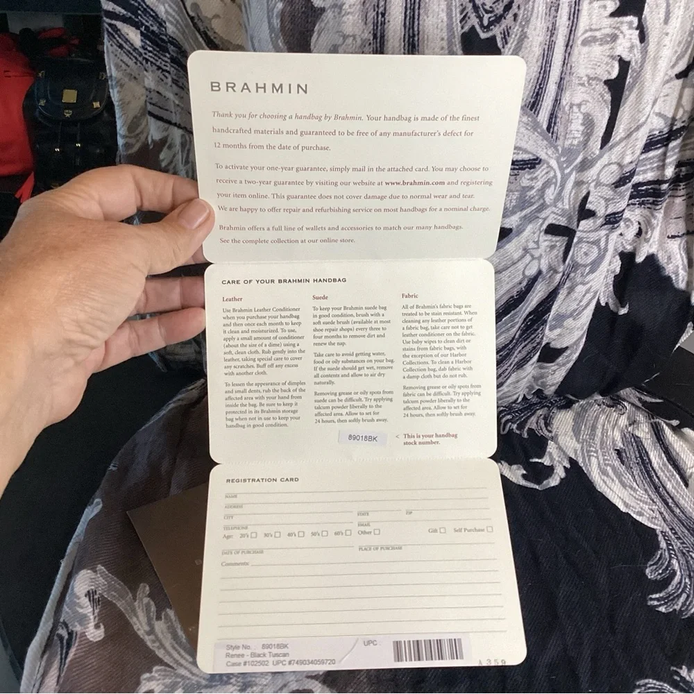 Brahmin Renee black Tuscan leather shoulder bag with croc embossed trim. - Picture 11 of 11